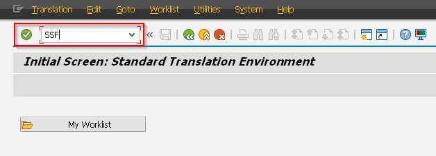 SAP SE63 - Translating SAP Smart Forms - Or simply type SSF