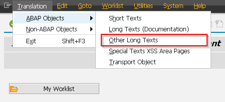 SAP SE63 - Translating SAP Smart Forms - Select Object Type